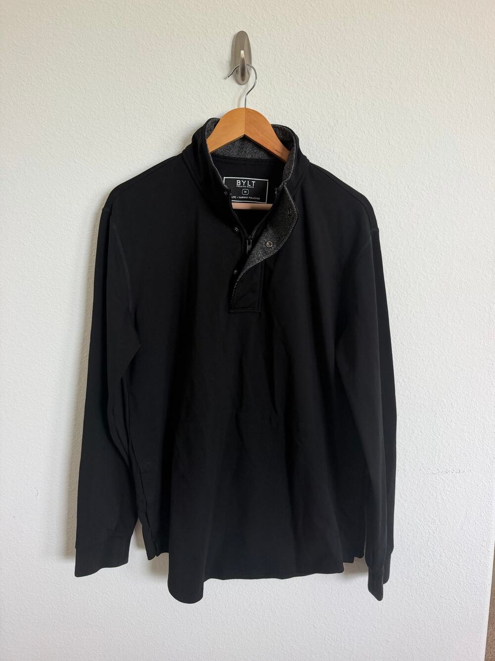 BYLT Mens Black Elite and Fairway Drop Cut Pullover Magnet Sides Size M Golf
